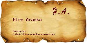 Hirn Aranka névjegykártya