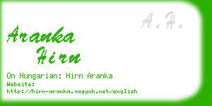 aranka hirn business card